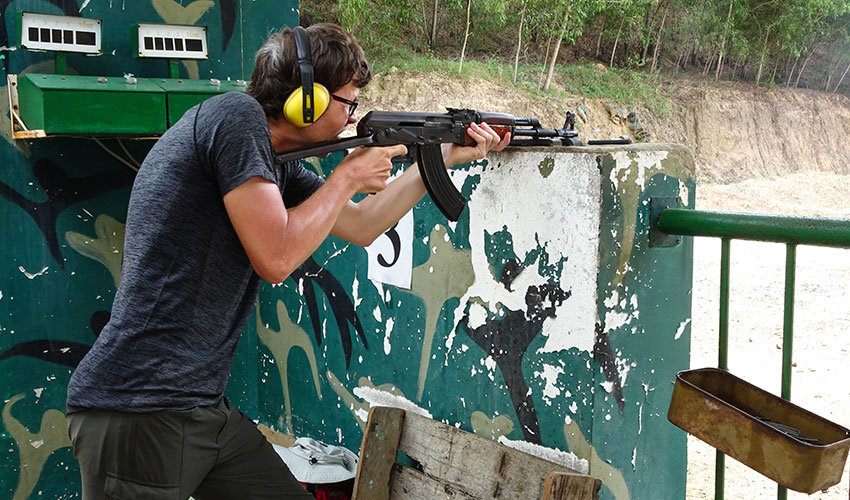 Try shooting the M16 rifle or AK 47