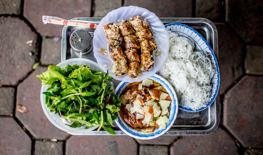 grilled pork and noodles