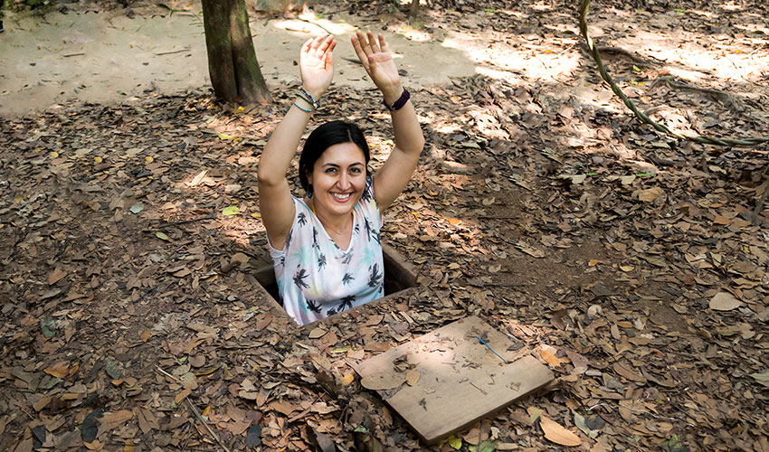 the entrance of Cu Chi Tunnels